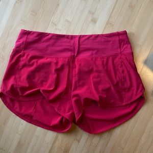 Lululemon Speed Up Mid-Rise Lined Short 4” Carnation Red